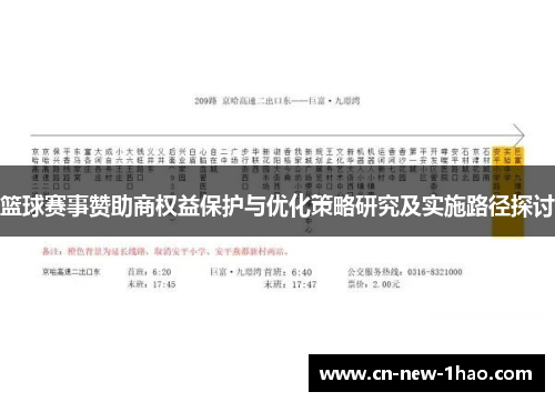 篮球赛事赞助商权益保护与优化策略研究及实施路径探讨